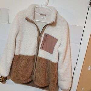 Maurices Kids Sherpa Jacket - Cream and Brown